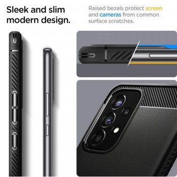 Spigen rugged armor guminis dėklas - juodas (telefonams Samsung A53 5G)